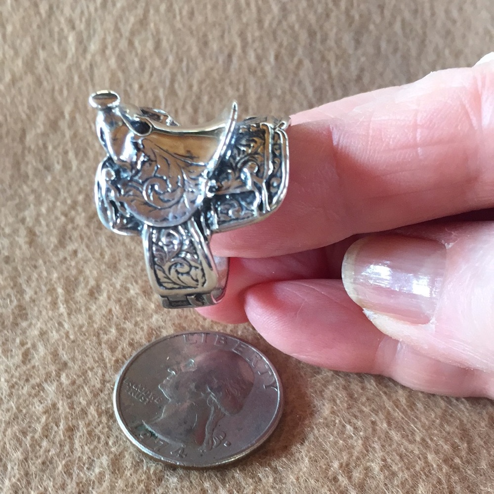 NOT FOR SALE (SOLD) Man’s Sterling Saddle Ring-size 7, 11,12,13 - Picture 5 of 6